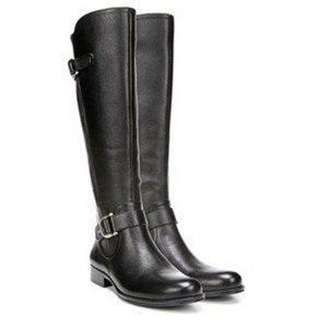 Naturalizer Joylynn Riding Boot; Black Leather; Women's  9.5
